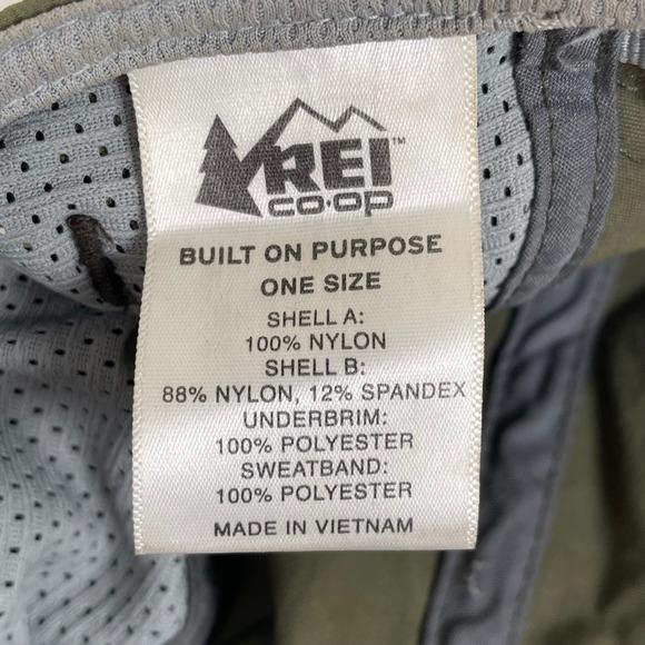 REI Co-op Screeline Hat Cap Olive Green Hiking Foldable Moisture-Wicking 5 Panel - Picture 7 of 7